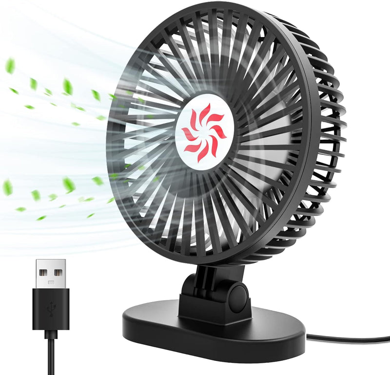 Desk Fan Rechargeable, Mini Portable Fan,3 Speeds Desktop Table Cooling Fan, LED Light, Quiet Personal Fan for Home, Office, Camping, Outdoor, Travel, Indoor