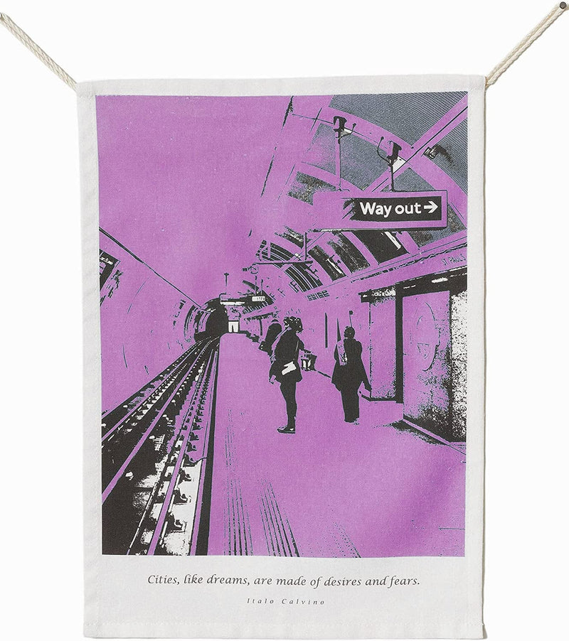 Daaleelab Small Posters for Room Aesthetic Indie Posters Tapestry 12X16 Unframed, Minimalist Wall Art Prints Wall Posters Minimalistic Room Decor - Metro Home & Garden > Decor > Artwork > Posters, Prints, & Visual Artwork DaaleelaB Metro (Blue + Pink)  