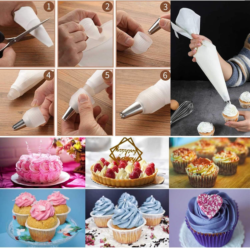 3 Pack Reusable Pastry Piping Bags, Canvas Cake Decorating Bags 14,16,18 Inch Icing Frosting Bag