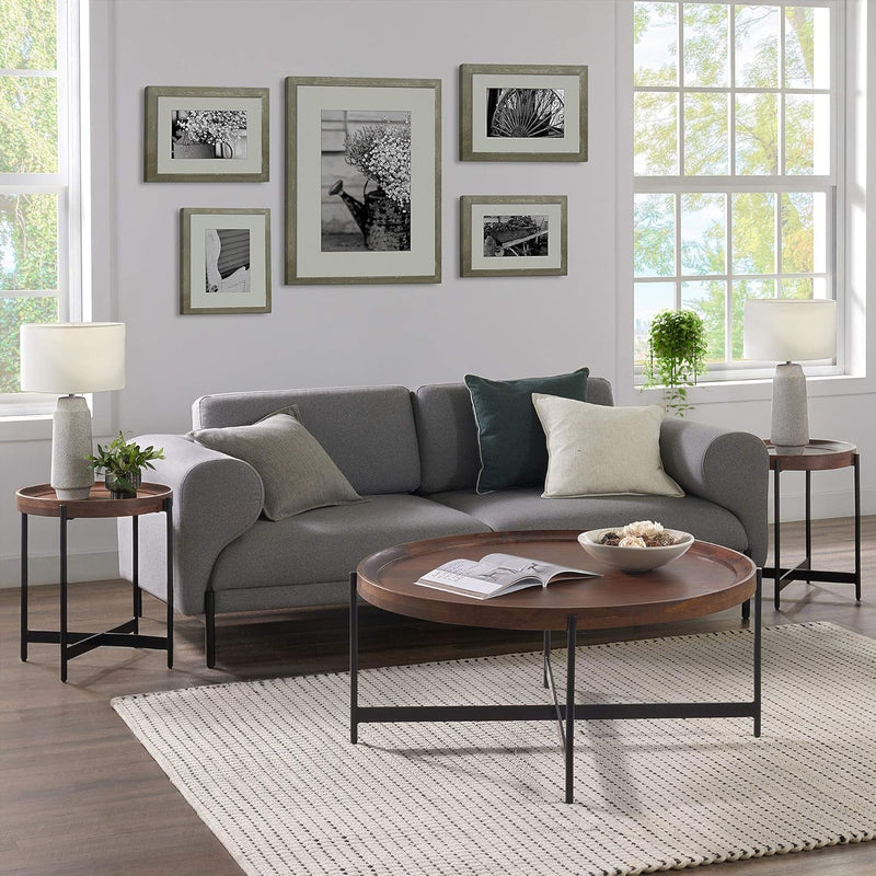 Alaterre Furniture Brookline 42" round Coffee Table, Medium Chestnut