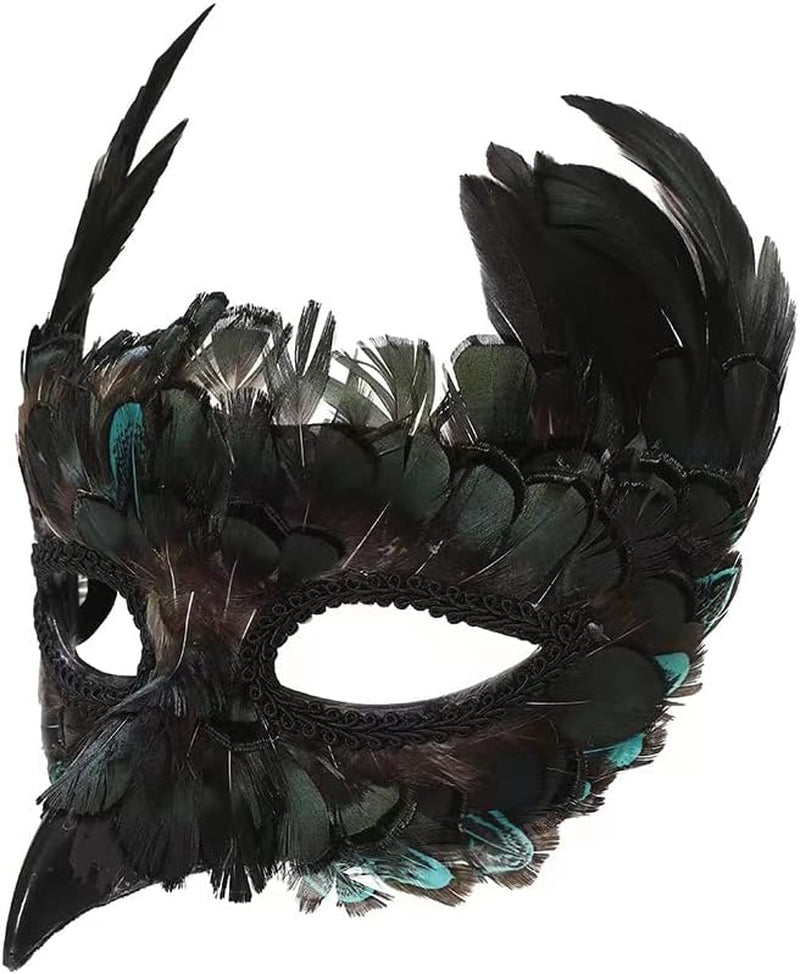 CENFPOLA Costume Mask Feather Animal Mask Masquerade Bird Mask Halloween Mardi Gras Cosplay Party Masque