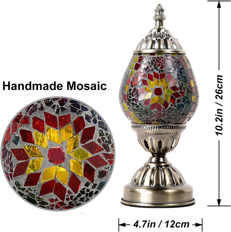 ANTON Handmade Turkish Lamp Mosaic Glass Egg Lantern Bedside Table Desk Night Lamp Decorative Tiffany Moroccan Style