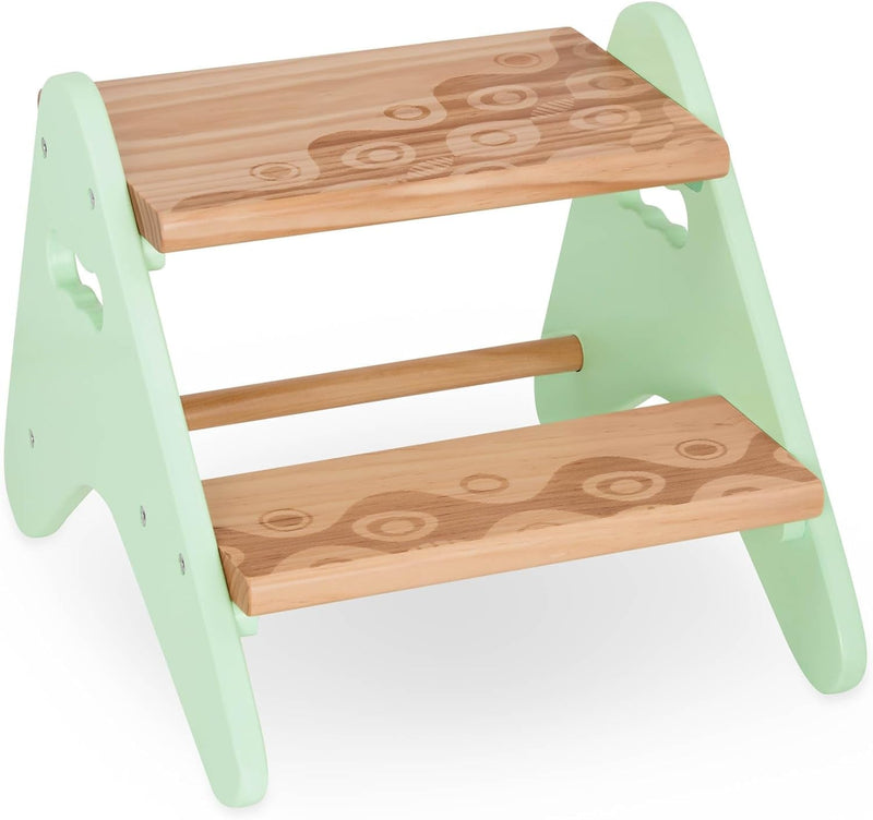 B. Toys- B. Spaces- Step Stool for Kids – Ivory & Wood Stepping Stool for the Bedroom, Bathroom, Kitchen – Furniture for Toddlers – Peek-A-Boost – 2 Years +