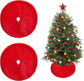 2 Pack Christmas Tree Skirt Decorations 15 Inch Mini Xmas Tree Skirt, Buffalo Plaid Tree Skirt for Family Christmas Party Holiday Decoration