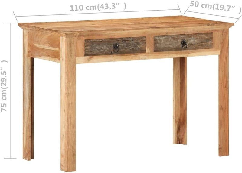 Desk 43.3"X19.7"X29.5" Solid Reclaimed Wood, Office Desks & Workstations, Study Desk, Dressing Table, Desk Table for Study, Bedroom, Office