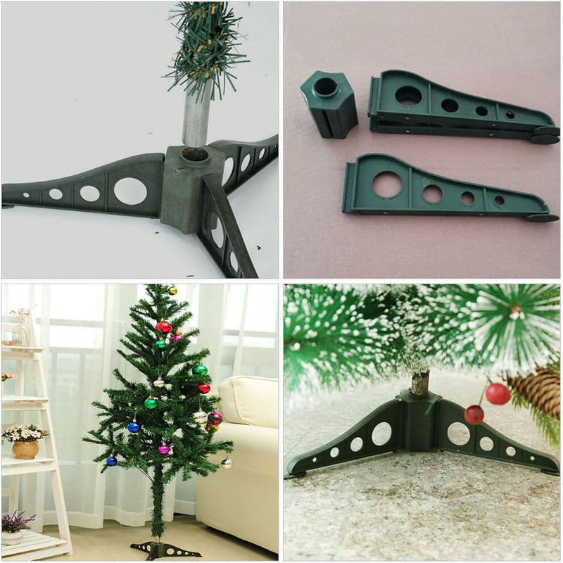 BESPORTBLE Christmas Tree Stand Plastic Folding Christmas Tree Base, Artificial Xmas Tree Holder Base Stand Tree Support Stand Detachable Tree Stand Christmas Supplies 1Pc (Green)