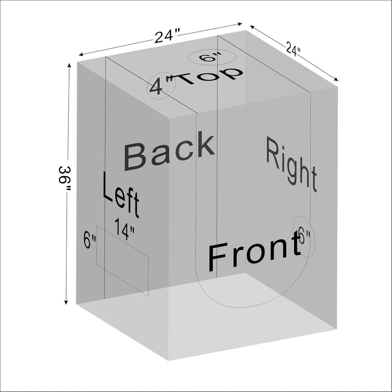 24"X24"X36" Grow Tent 600D Mylar Hydroponic Indoor Plants Growing Tent with Floor Tray Grow Room 2'X2'