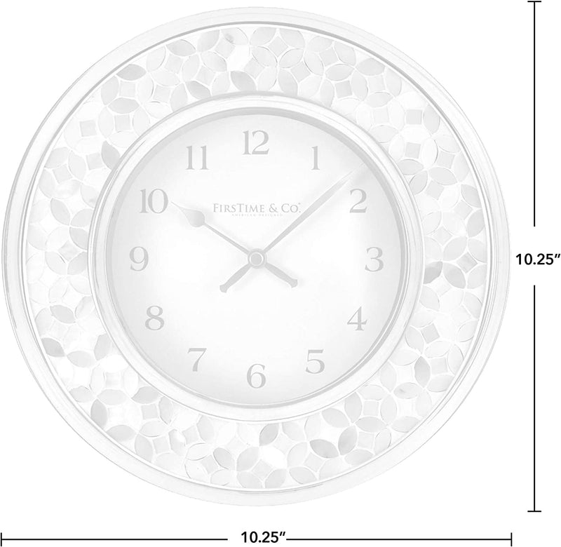 Firstime & Co. Arabesque Mosaic Wall Clock, White, 10.25 X 2 X 10.25, (00242)