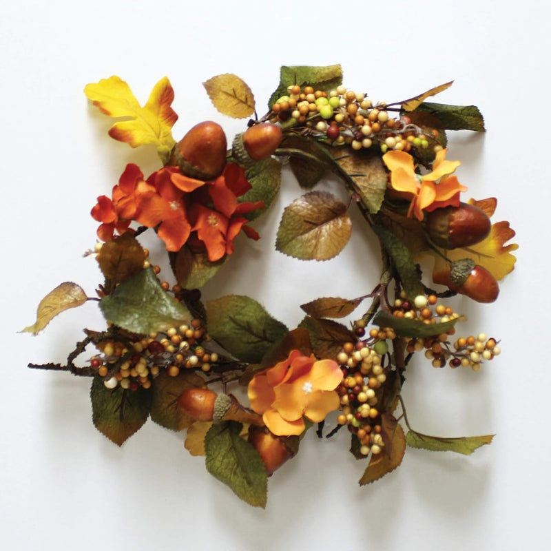 A Cheerful Giver Small Wreath Candle Ring Pansies Artificial Floral Decor for Candles Centerpieces & Home Accents