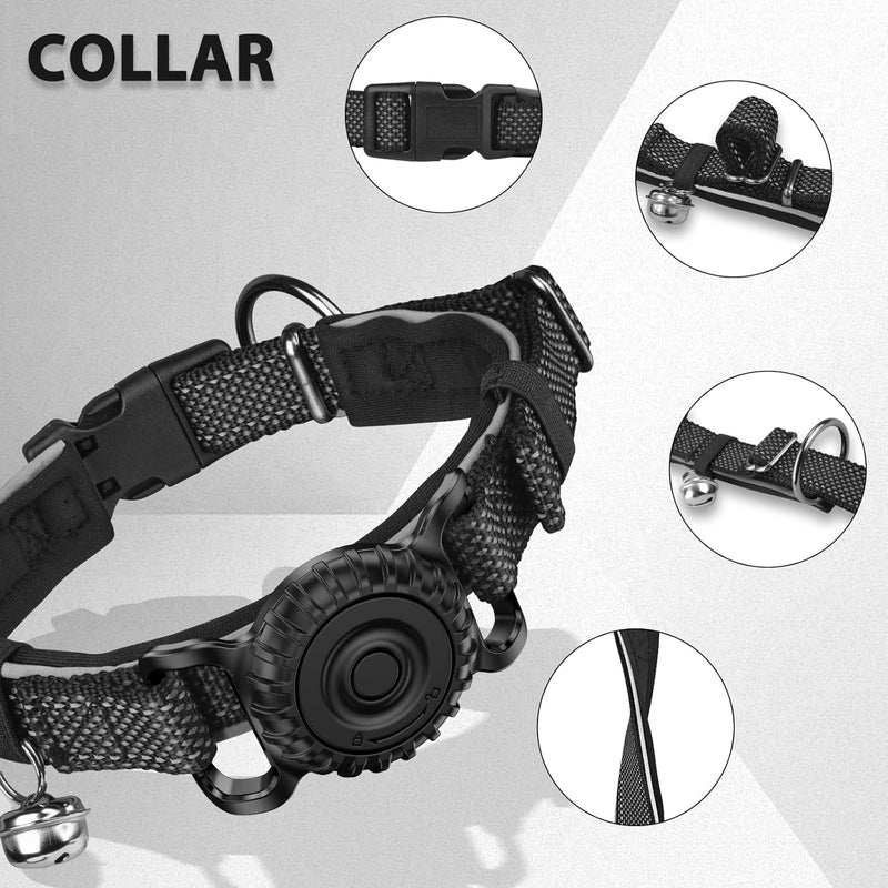 Dog Collar with Airtag Holder, Breakaway Cat Airtag Collar, Medium,Kittens, Puppies