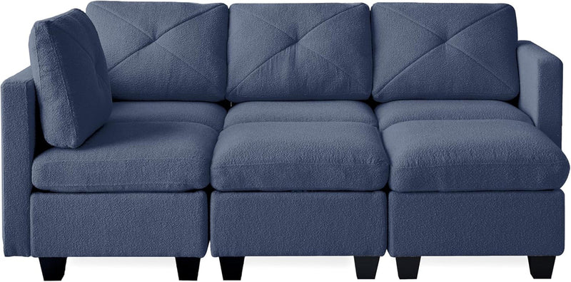 Casa Andrea Milano Modular Sectional Sofa, Boucle Fabric Convertible U Shaped Couch with Storage, 6 Seat Modular Sectional Sofa Couch with Chaise for Living Room, Apartment
