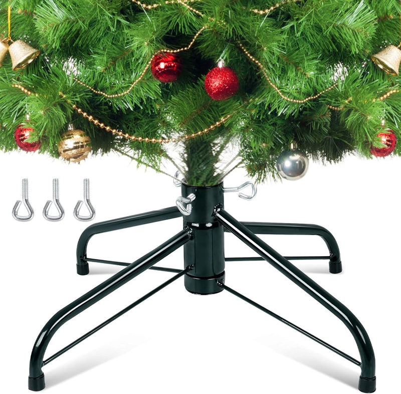 Christmas Tree Stand, Christmas Tree Base Replacement (Length16.1, Dia 1.25") for Artificial Trees up to 2-7 FT Heavy Duty Folding Christmas Tree Stands Dark Green