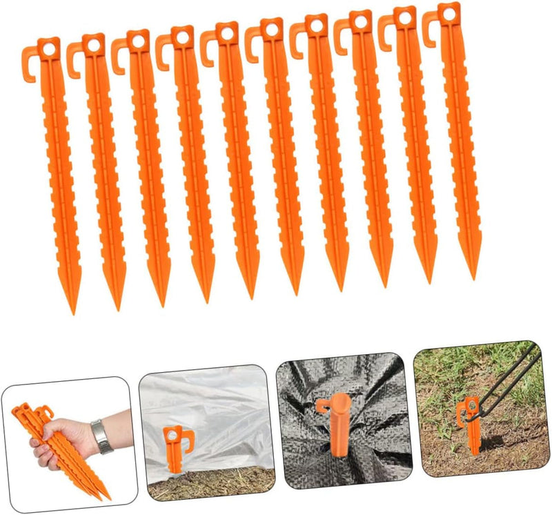 10Pcs Tent Pegs Ground Nail Stake Spiral Shape Fixing Hooks Tent Nail Outdoor Stakes Outdoor Tent Peg Tent Stake Tent Accessory Tent Peg Stakes Sand Tent Peg Camping Tool