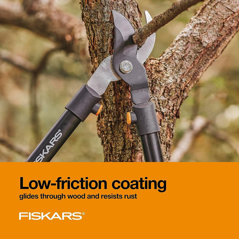 Fiskars 28" Loppers for Tree Trimming, Heavy Duty, Rust-Resistant Sharp Bypass Steel Blade Loppers, Branch Cutter up to 1.5" Diameter Cut Capacity, Shock-Absorbing Handle, Garden Tools