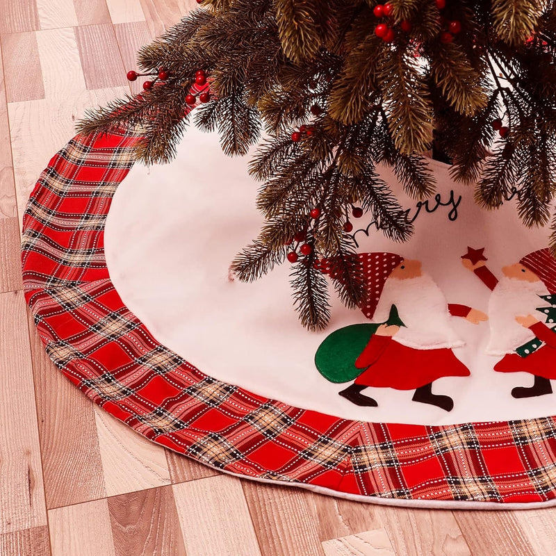 48 Inch Christmas Tree Skirt Decoration Xmas Large Tree Skirts Mat for Holiday Party Ornaments