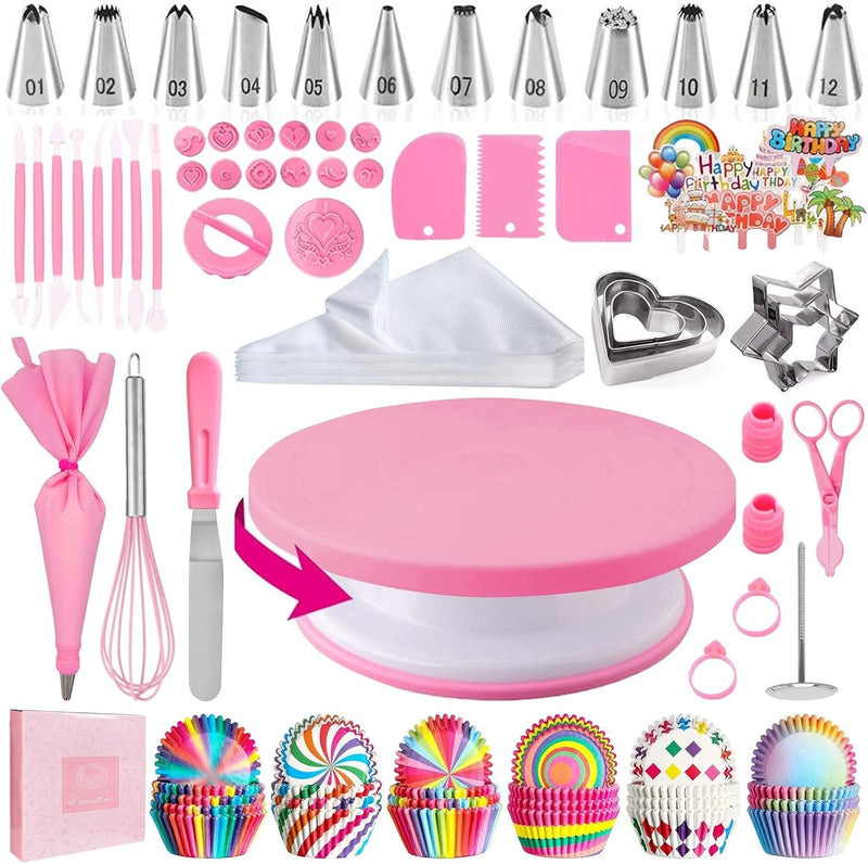 Cake Decorating Kit,Piping Bags and Tips Set,Cake Decorating Supplies,Frosting Piping Kit,Cake Baking Supplies for Beginners (255PCS)