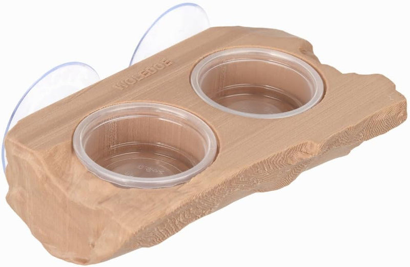 Crested Gecko Feeding Ledge with 10Pcs 0.5Oz Food Dish, Suction Cup Reptile Feeder Fit Chameleon Lguana Lizards