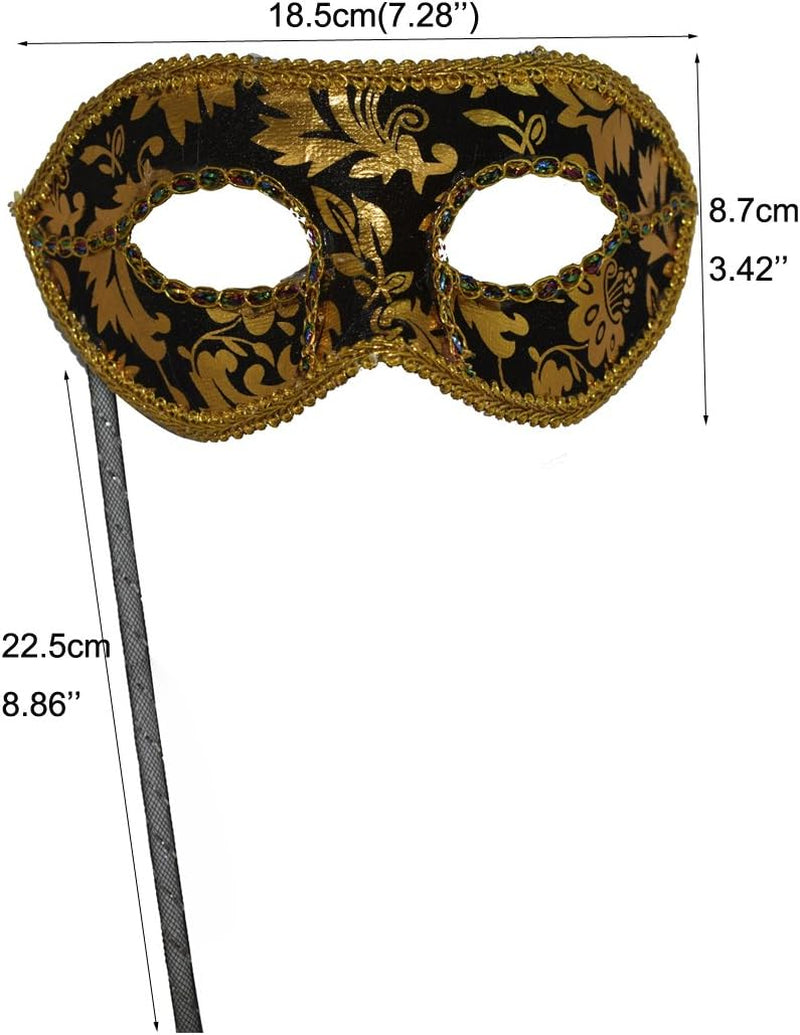 AZYOUNG Men'S Masquerade Christmas Halloween Ball Party Half Face Masks on Stick