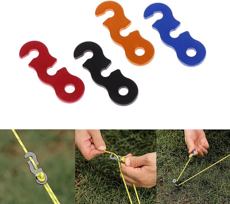 10 Pieces Aluminum Alloy Guyline Cord Adjusters Rope Adjusters Tent Tensioners Tent Wind Rope Buckles Camping Accessories for Tent Camping Hiking Backpacking Outdoor Activity