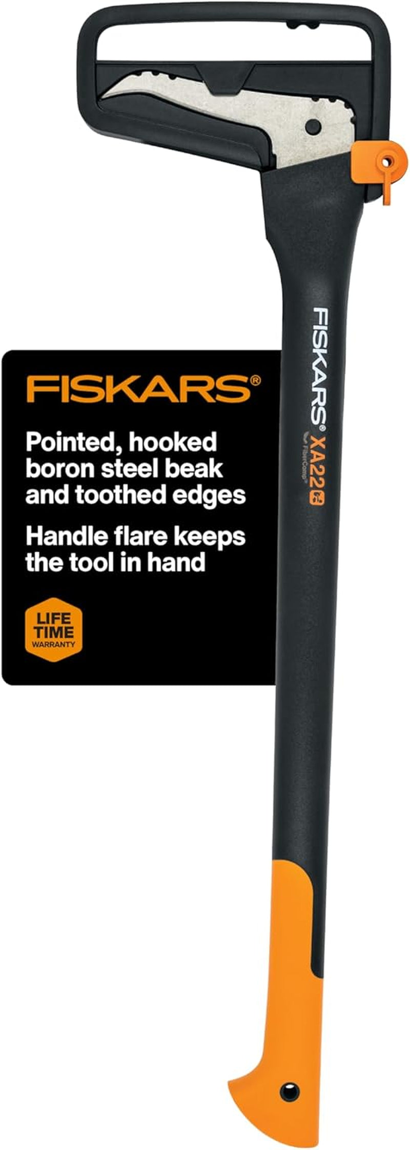 Fiskars 28" Hookaroon Saves Your Back - Lift, Drag, & Load Heavy Rounds of Firewood and Split Wood - Sharp and Lightweight Pick Tool for Logs - Pickaroon Logging Tool - Forestry Tools