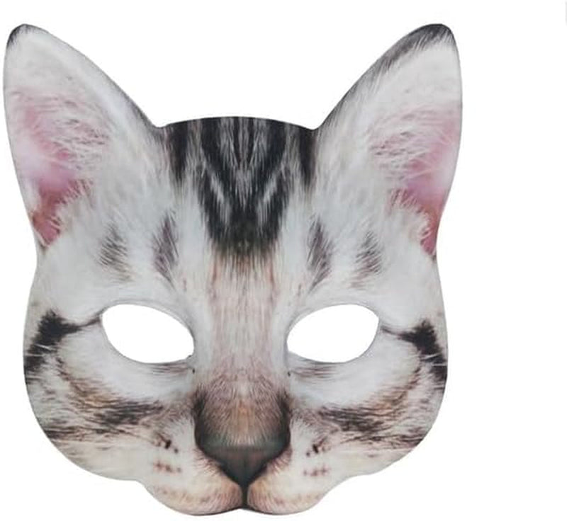 1Pcs Halloween Half Face Cat Mask Animal Cat Mask for Halloween Christmas Easter Novelty Costume Party Accessory(Style H)