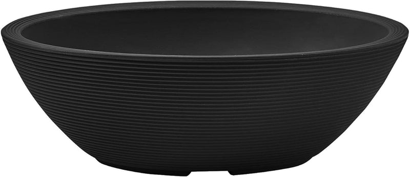 Crescent Garden Delano Oval Planter, Double-Walled Plant Pot, 24" X 17' (Midnight Blue)