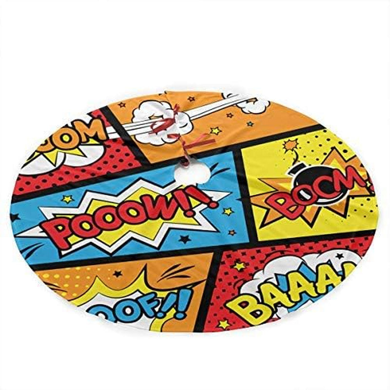 Comic Graffiti Boom Christmas Tree Skirt Xmas Holiday Decoration