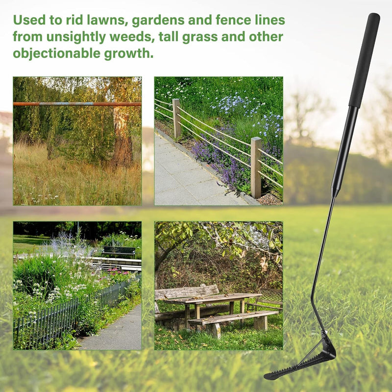 DACK 36" Grass Whip with Double-Edged Serrated Blade, Manual Weed Whacker, Swing Blade Grass Cutter & Weed Sling Blade for Tall Grass and Overgrown Weeds in Yard Ditches Forests and Fields