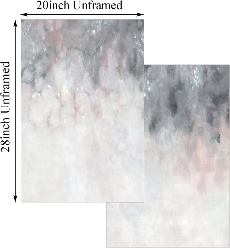 Dthlay Gray White Abstract Canvas Painting Bedroom Decor Blush Pink Grey Art Poster Print Wall Art Picture Modern for Home Decor 20X28Inchx2 Frameless Poster Home & Garden > Decor > Artwork > Posters, Prints, & Visual Artwork Dthlay   