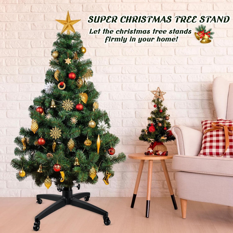 Christmas Tree Stand for up to 9.8 Feet Tall Adjustable Artificial Tree Stand Base with Casters Tree Holder for Xmas Home Decoration Fit Fake Trees