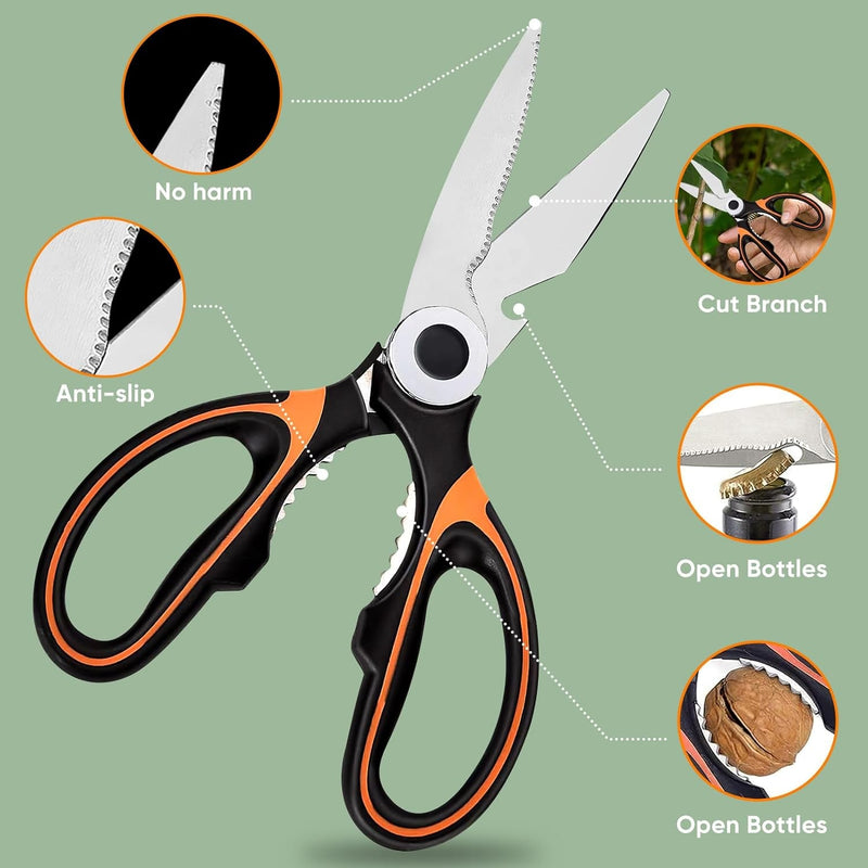 Garden Scissors Heavy Duty Flower, Camfeast Multi-Functional Pruning Gardening Scissors Floral Shears, Strong Pruner for for Flowers, Fruit,Branches, Potted Landscape