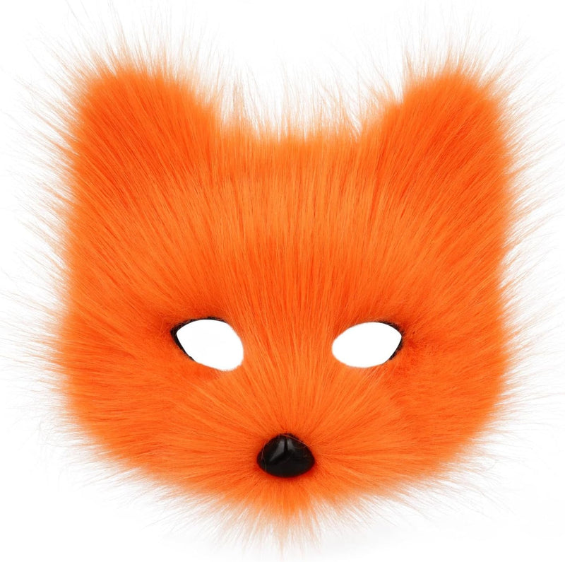 Animal Fox Wolf Mask Halloween Party Cosplay Costumes Props Plush Cat Half Face Masks Carnival Christmas Masquerade