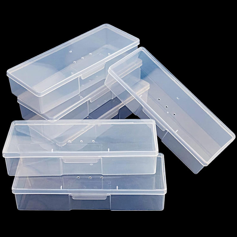 Clear Manicure Tool Box, Lokyango Personal Nail Box Storage Case for Organizing, Plastic Nail Tool Box for Manicure Pedicure Kit (4Pcs)