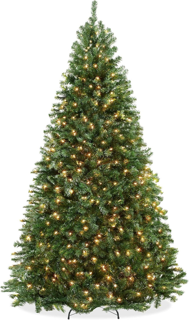 Casafield 6.5FT Realistic Pre-Lit Green Spruce Artificial Holiday Christmas Tree with Sturdy Metal Stand