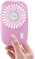 Aluan Handheld Fan Mini Fan Powerful Small Personal Portable Fan Speed Adjustable USB Rechargeable Cooling for Kids Girls Boys Woman Home Office Outdoor Travel, Pink