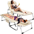 ABORON 2PACK Folding 3In1 Sun Tanning Lounge Chair, Heavy Duty 500LB Loading Summer Chaise Chair, Adjustable Portable Chair for Home Garden Beach Office Nap Camping Sleeping