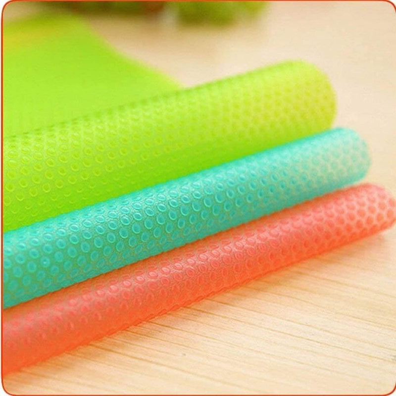 7 PCS Shelf Mats Refrigerator Liners Washable Refrigerator Pads Fridge Mats Drawer Placemats Home Kitchen Gadgets Accessories Organization for Top Freezer(2Green+2Pink+3Blue)