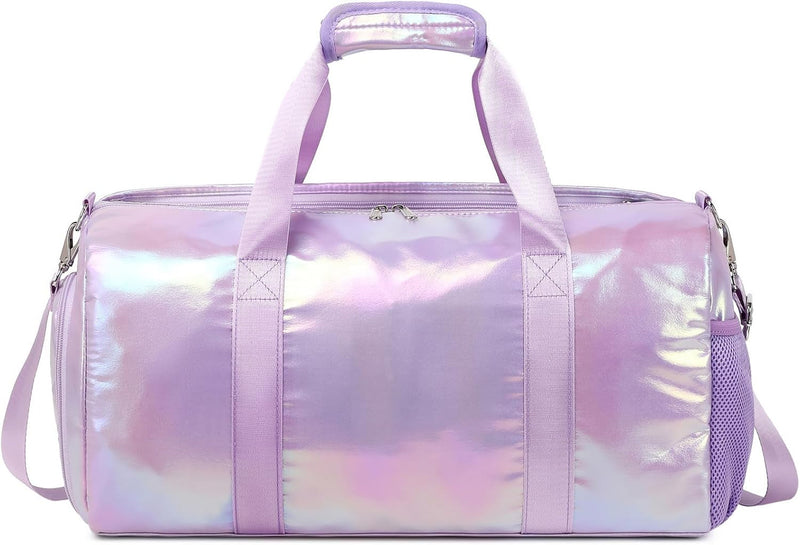 Duffel Bag for Girls Fluffy Dance Bag for Girls Ballet Bag Girls Sports Gym Bag Water Resistant Travel Duffle Bags with Shoes Compartment