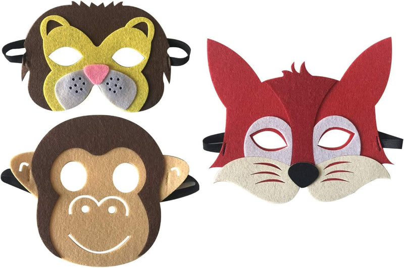 3 Piece Felt Masks Animal Halloween Masks Dress-Up Party Accessory Parent-Child Game