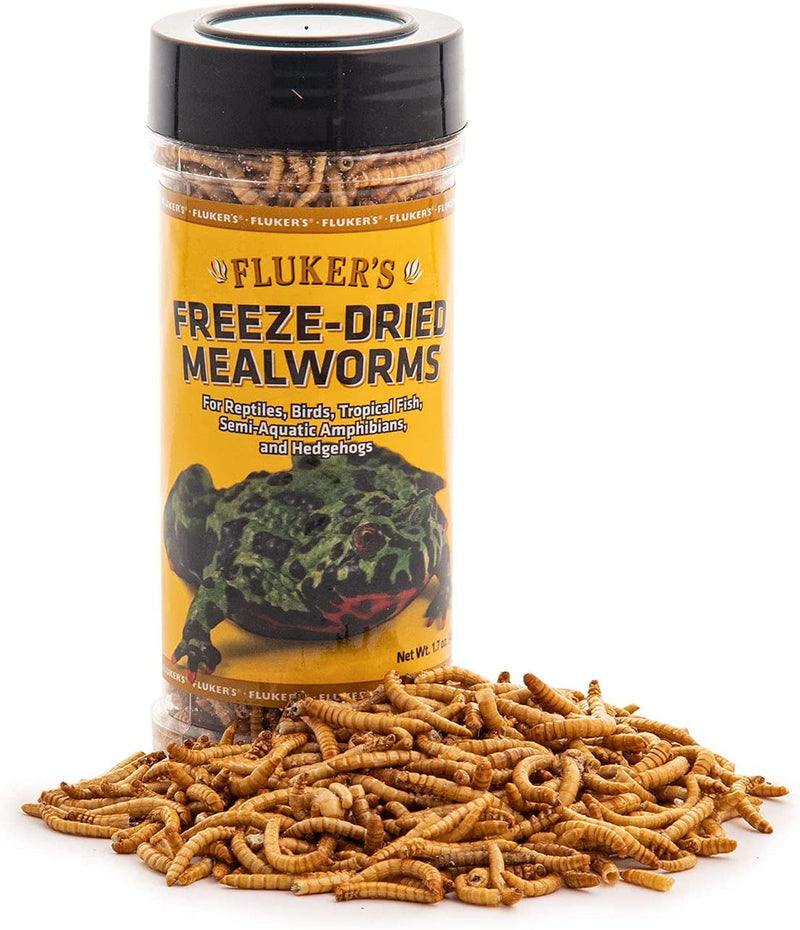 Fluker'S Freeze Dried Insects, Nutrient, Packed Mealworms, Ideal for Lizards, Reptiles, Birds, Fish, Hedgehogs, 1.7 Oz