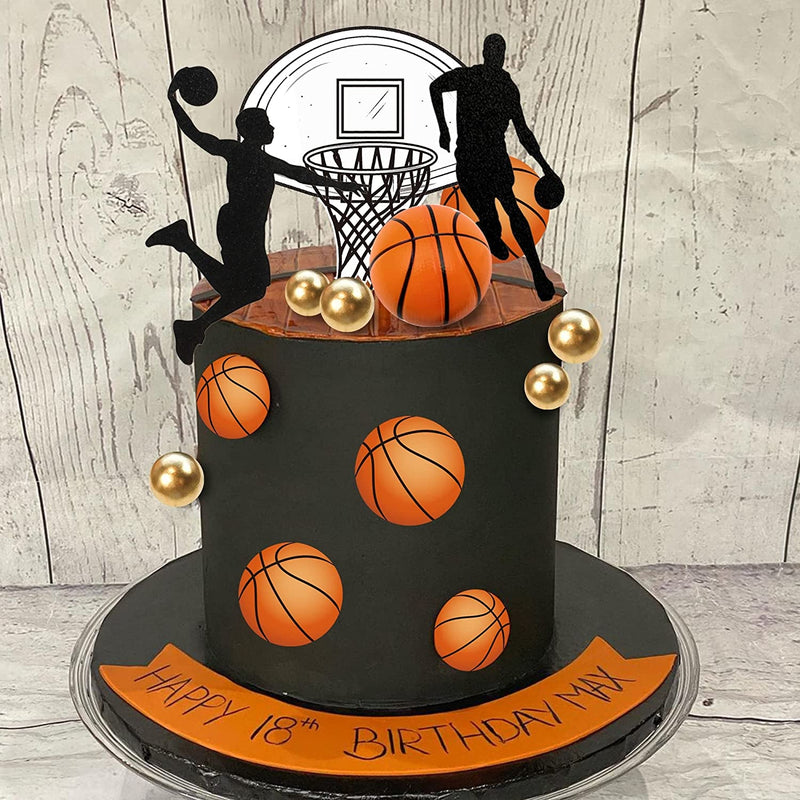 20 PCS Basketball Cake Toppers, Basketball Star Themed Cake Decorations for Basketball Birthday Cake Party Decorations Basketball Party Supplies