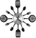 16 Inch Cutlery Kitchen Wall Clocks with Fork and Spoon Dial, Silent Clock Movement and Battery Operated, Great Wall Decor and Housewarming Gifts