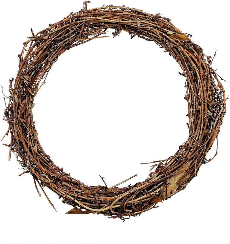 2Pcs 4" Natural Grapevine Wreath DIY Crafts Rattan Wreaths for Christmas Door Hanging Wall Window Holiday Festival Wedding Decoration (2PCS 10Cm/3.9Inch)