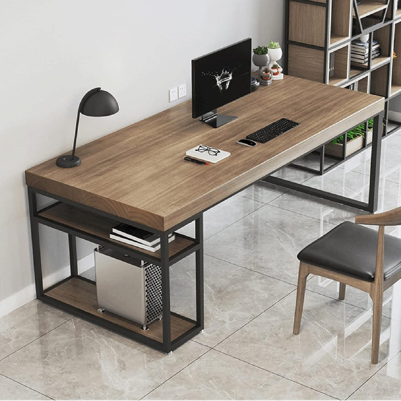 Computer Desk Solid Wood Table Office Computer Table Desktop Thickness 5Cm, Multifunctional Writing Desk Gaming Table, Easy to Assemble (Size : 160X70X75Cm)