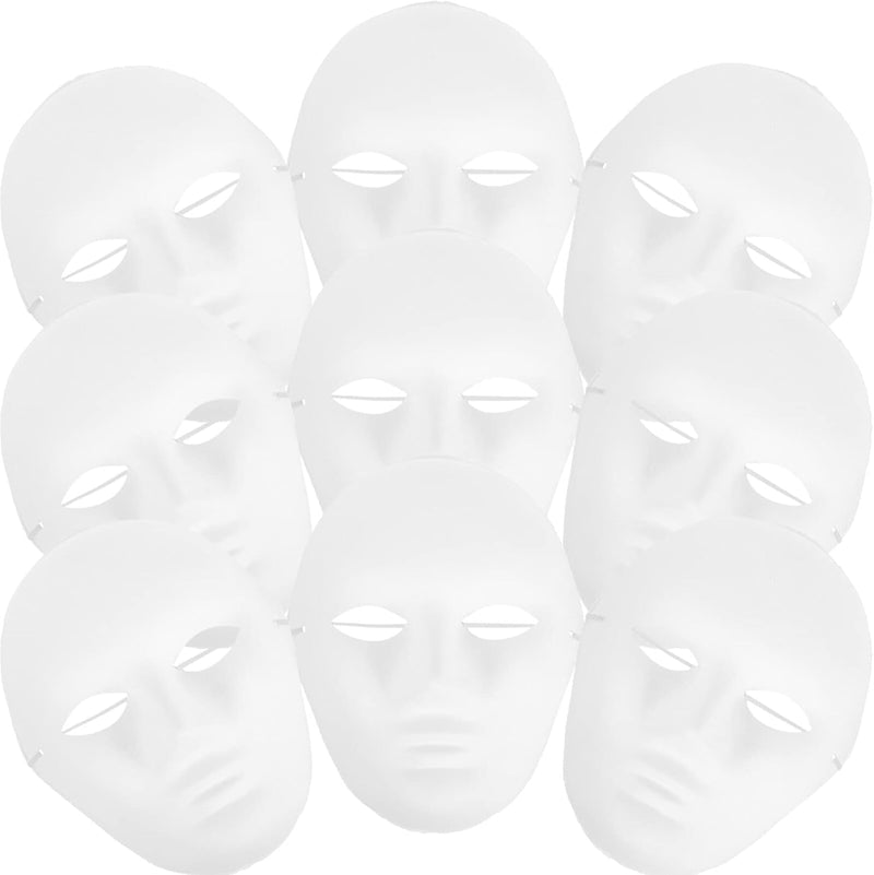 Amosfun 24Pcs DIY Mask Blank Painting Male Full Face Mask for Halloween Ghost Cosplay Masquerade Hip Hop Dance Party Favors