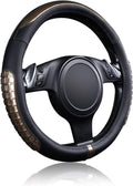 Flying Banner Car Steering Wheel Cover Soft Velvet Warm Universal Size 15 Inches SUV Truck anti Slip Odorless Summer Winter (Black, Velvet Massage)