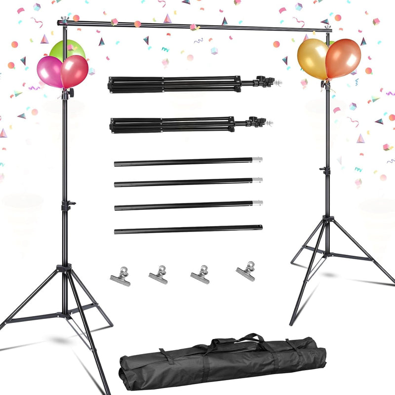 Backdrop Stand-Moclever 6.5X10Ft Adjustable Photo Background Support System Kit with Carry Bag-Photography Photo Video Studio-Photo Video Shooting-Backdrop Stand for Parties-Banner Stand