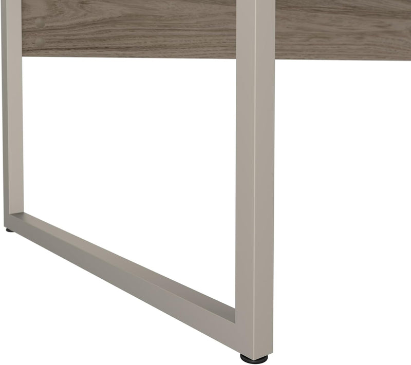 Bush Business Furniture Hybrid 72W X 30D Computer Table Desk with Metal Legs in Modern Hickory
