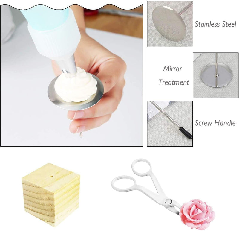 Cake Flower Nail Lifters Set - Stainless-Steel Baking Tools,6 Pcs,Icing Flowers Decoration