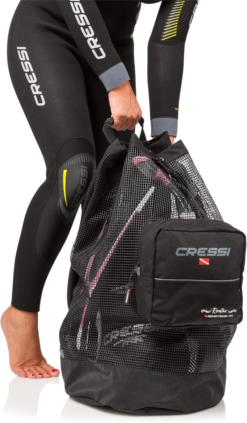 Cressi Heavy Duty Mesh Backpack 90 Liters Capacity for Scuba Diving, Water Sport Gear | Roatan: Designed in Italy